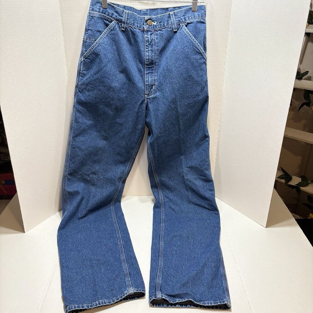 Vintage Carhartt B13 DST Carpenter Jeans 33x36 Loose Fit Dark Stone Denim 2000
